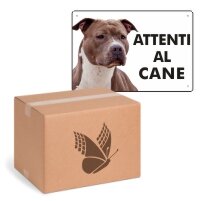 Pubblimania AMSTAFF Cartello Attenti al Cane in Alluminio composito per  esterno - interno, spessore 3mm (Amstaff Marrone Cm 20x15) : : Fai  da te