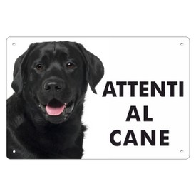 attenti al cane cartello alluminio labrador nero.jpg